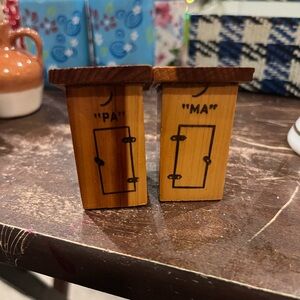 Wooden 'PA' and 'MA' Salt and Pepper Shakers